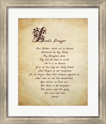 Framed Lord&#39;s Prayer Print