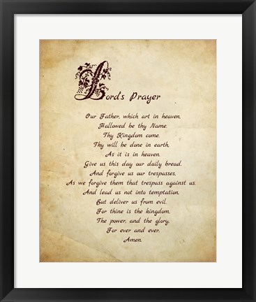 Framed Lord&#39;s Prayer Print