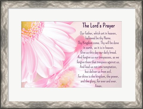Framed Lord&#39;s Prayer - Floral Print