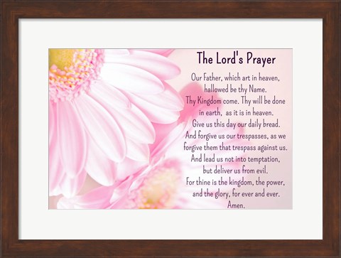 Framed Lord&#39;s Prayer - Floral Print