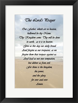 Framed Lord&#39;s Prayer - Beach Print