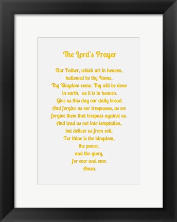 Framed Lord&#39;s Prayer - Gold Print