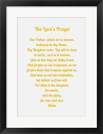Framed Lord&#39;s Prayer - Gold Print