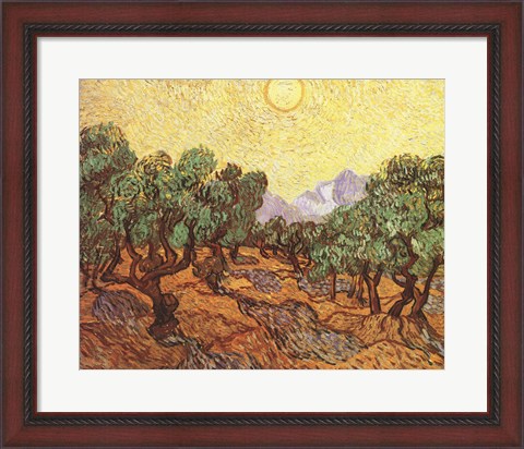 Framed Olive Trees, c.1889 Print