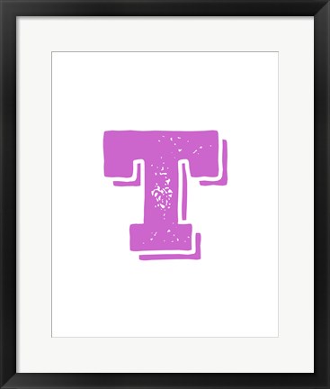 Framed T in Pink Print