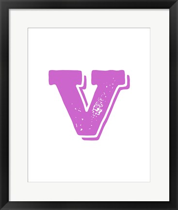 Framed V in Pink Print