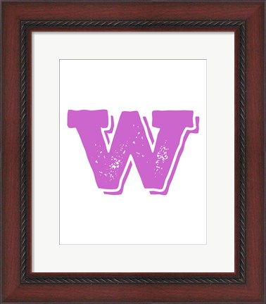 Framed W in Pink Print