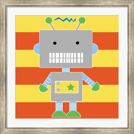 Framed Robot - Stripes Print