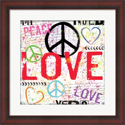 Framed Love and Peace 1 Print