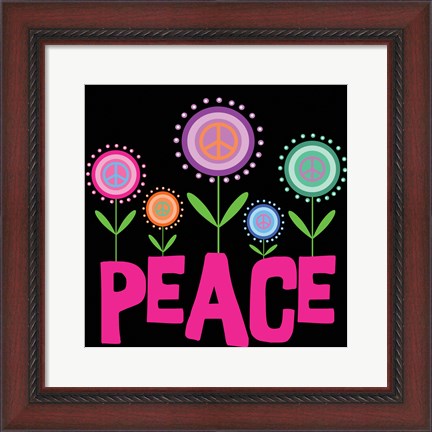 Framed Peace Flowers Print