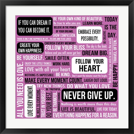 Framed Never Give Up 2 Print