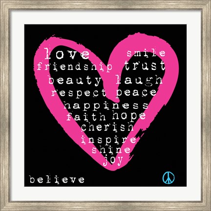 Framed Love Words Print