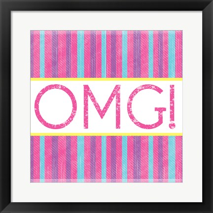 Framed OMG Stripes Print