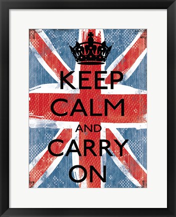 Framed Keep Calm And Carry On 1 Print