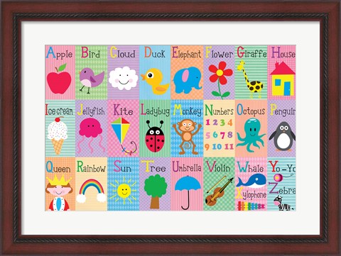 Framed Alphabet Squares Print