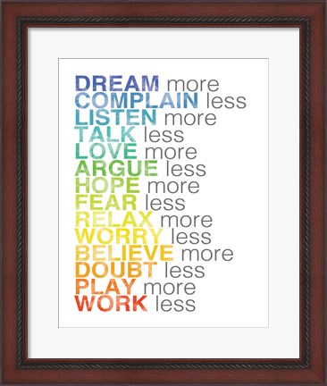 Framed Rules to Live By 1 Print