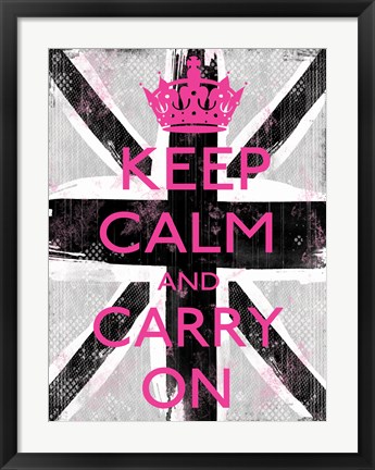 Framed Keep Calm And Carry On 3 Print