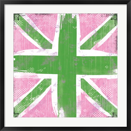 Framed Union Jack Pink and Green Print