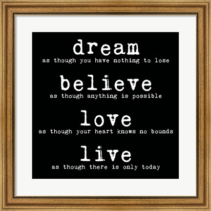 Framed Dream Believe Love Live 2 Print