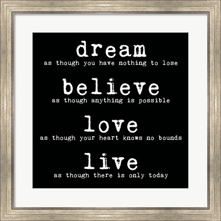Framed Dream Believe Love Live 2 Print