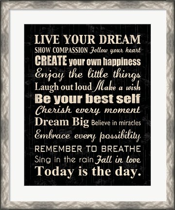Framed Live Your Dream 7 Print