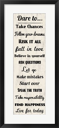 Framed Dare to Take Chances 2 Print