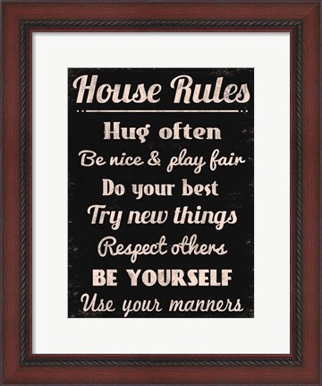 Framed House Rules 1 Print