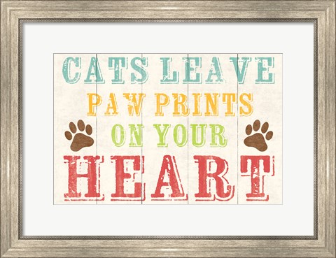 Framed Cats Leave Paw Prints 1 Print