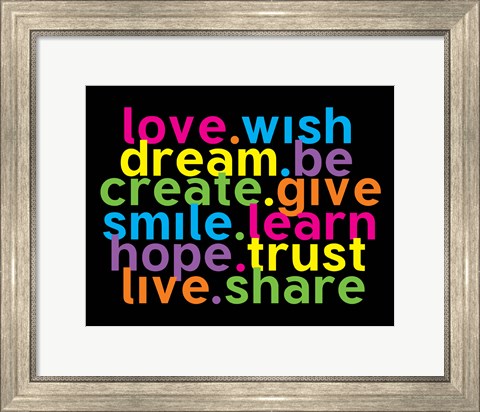 Framed Love Wish Dream Print