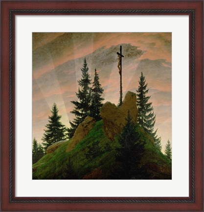 Framed Cross in the Mountains  1807-1808 Print