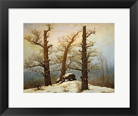 Framed Megalithic Cairn in the Snow, c. 1820 Print