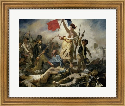 Framed Liberty Leading the People, 1830 Print