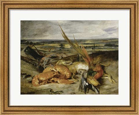 Framed Still Life with Lobster, 1827 Print