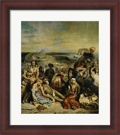 Framed Massacre of Chios Greek Families Waiting for Death or Slavery, 1824 Print