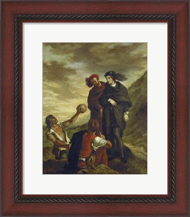 Framed Hamlet and Horatio in the Cemetery, 1839 Print