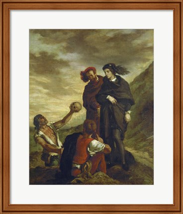Framed Hamlet and Horatio in the Cemetery, 1839 Print