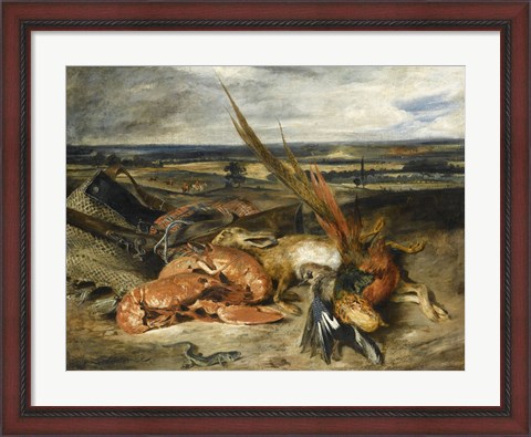 Framed Still Life with Lobster, 1827 Print