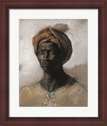 Framed Bust of a Black Man Wearing a Turban, 1826 Print