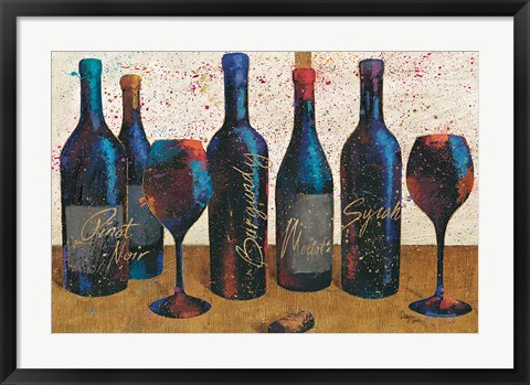 Framed Wine Splash Light I Print