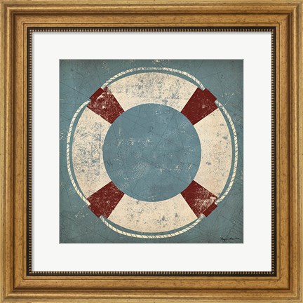Framed Nautical Buoy Blue Print