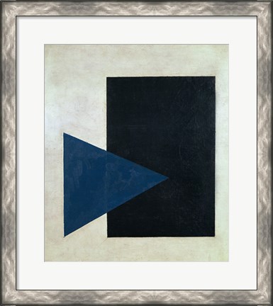 Framed Black Square, Blue Triangle, 1915 Print