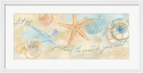 Framed Watercolor Shell Sentiment Panel I Print