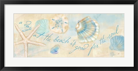 Framed Watercolor Shell Sentiment Panel II Print