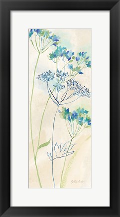 Framed Indigo Wildflowers Panel I Print