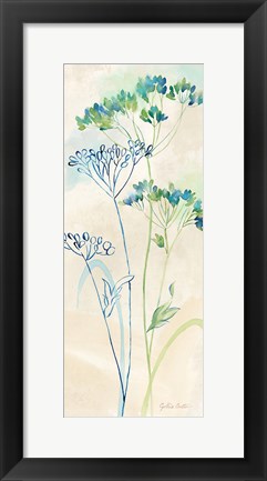 Framed Indigo Wildflowers Panel II Print