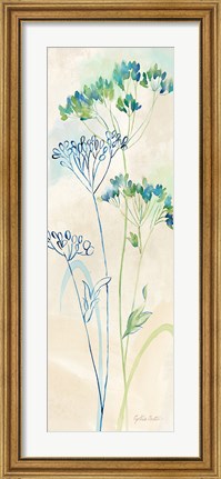 Framed Indigo Wildflowers Panel II Print
