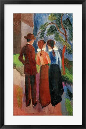 Framed Promenade Of Three People II, 1914 Print