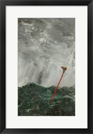 Framed Stormy Sea  Red Stick, 1892 Print