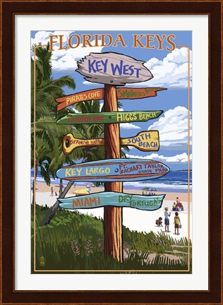 Framed Florida Keys Sign Ad Print