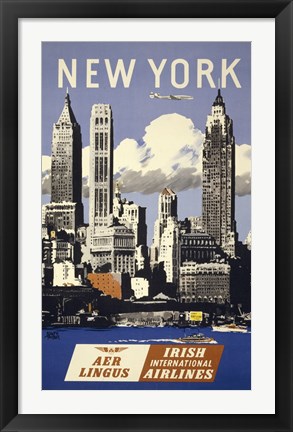 Framed NY Aer Lingus Print